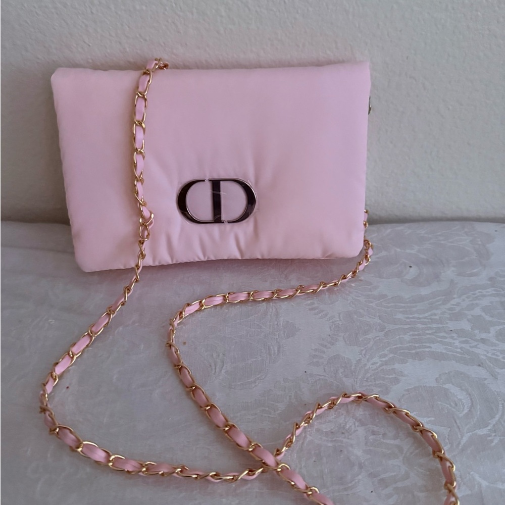 Dior Soft Pink converted to Bag with Gold Chain